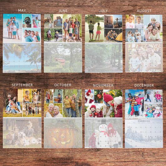 Simple Photo Collage 5 Per Month Custom Kalender