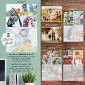 Simple Photo Collage 5 Per Month Custom Kalender
