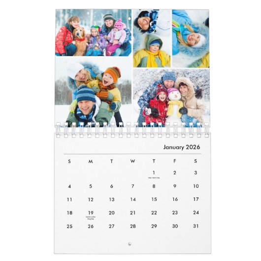 Simple Photo Collage 5 Per Month Kalender (Jan 2026)