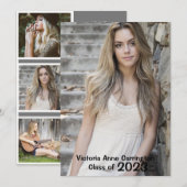 Simple Photo Collage Afstudeerder Name Afstuderen Aankondiging (Voorkant / Achterkant)