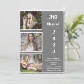 Simple Photo Collage Afstudeerder Name Afstuderen Aankondiging (Staand voorkant)