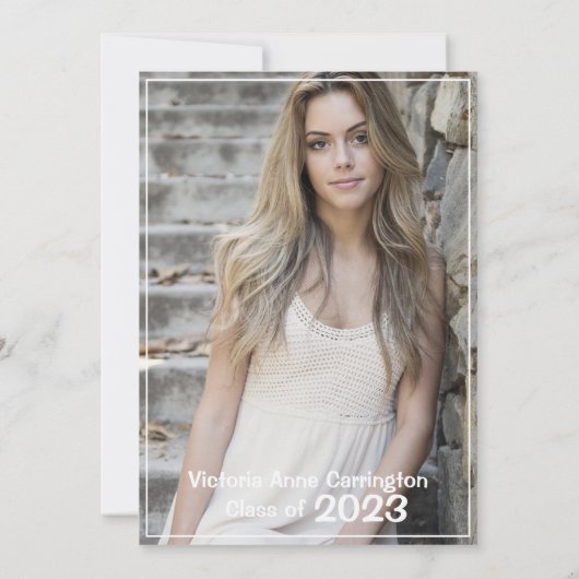 Simple Photo Collage Afstudeerder Name Afstuderen Aankondiging (Achterkant)