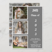 Simple Photo Collage Afstudeerder Name Afstuderen Aankondiging (Voorkant / Achterkant)