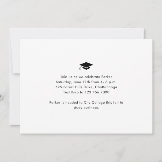 Simple Photo Collage Afstuderen Kaart (Achterkant)