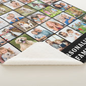 Simple Photo Collage Black Personalized 36 Picture Sherpa Deken (3/4)