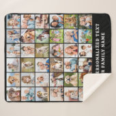 Simple Photo Collage Black Personalized 36 Picture Sherpa Deken (Voorkant (horizontaal))