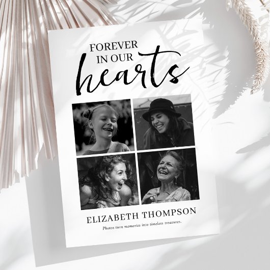 Simple Photo Collage Funeral Thank You Bedankkaart