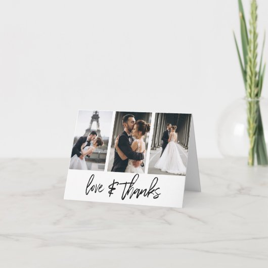 Simple Photo Collage Love Bedankt White (Voorkant)