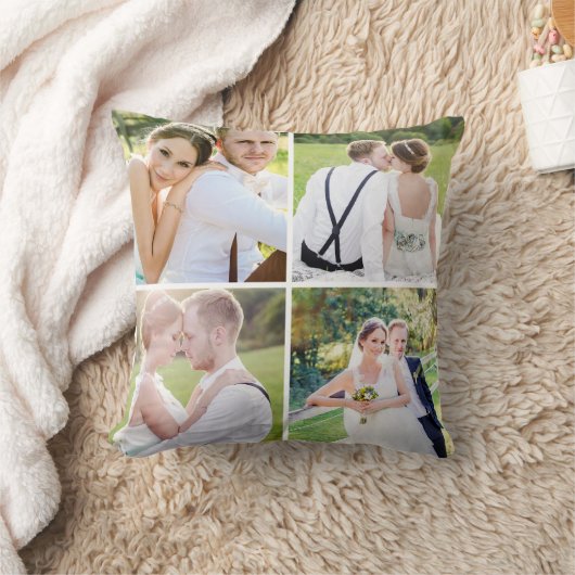 Simple Photo Collage Wedding Kussen (Deken)