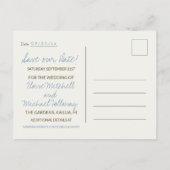 Simple Photo Destination Wedding Save the Date  Aankondigingskaart (Achterkant)