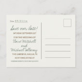 Simple Photo Destination Wedding Save the Date  Aankondigingskaart (Achterkant)