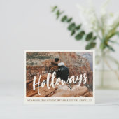 Simple Photo Destination Wedding Save the Date  Aankondigingskaart (Staand voorkant)