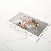 Simple Photo Elegant Birth Announding Roos Gold Folie Uitnodiging (Gedraaid)