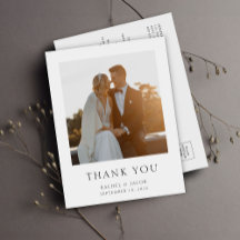 Simple Photo Elegant Wedding Thank You