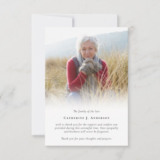 Simple Photo Funeral Bedankkaart (Voorkant)