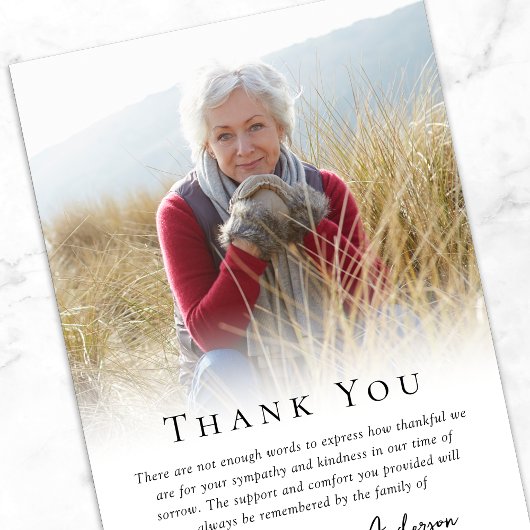 Simple Photo Funeral Bedankkaart