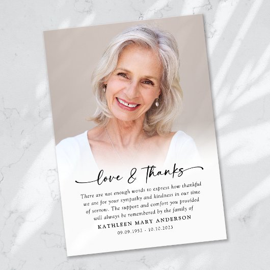 Simple Photo Funeral Bedankkaart