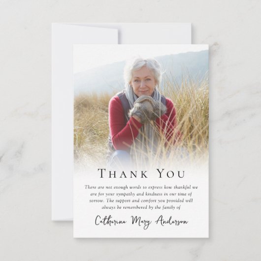 Simple Photo Funeral Bedankkaart (Voorkant)