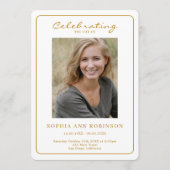 Simple Photo Funeral Memorial Order Of Service Programmakaart (Voorkant)