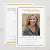 Simple Photo Funeral Memorial Order Of Service Programmakaart (Voorkant / Achterkant)