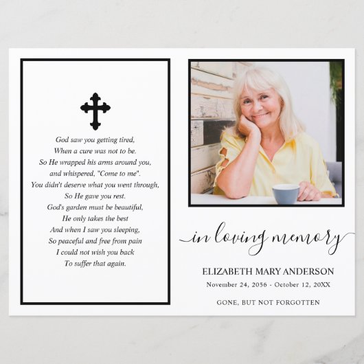 Simple Photo Funeral Program (Voorkant)