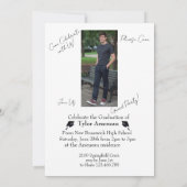 Simple Photo Grad Party Invitation Personalize Kaart (Achterkant)