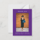 Simple Photo Graduation Minimalist Thank You Notitiekaartje (Voorkant)