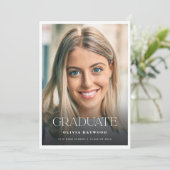 Simple Photo Graduation Party Kaart (Staand voorkant)