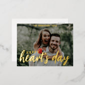 Simple Photo Happy Heart-dagscript Folie Feestdagen Briefkaart (Voorkant / Achterkant)