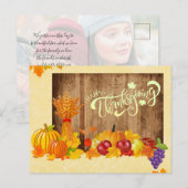 Simple Photo Happy Thanksgiving Food Greetings Briefkaart (Voorkant / Achterkant)