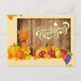 Simple Photo Happy Thanksgiving Food Greetings Briefkaart