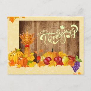 Simple Photo Happy Thanksgiving Food Greetings Briefkaart