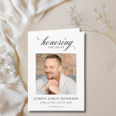 Simple Photo Memorial Order of Service Program  Kaart