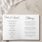 Simple Photo Memorial Order of Service Program  Kaart