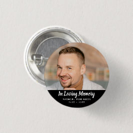 Simple Photo Memorial Tribute Funeral Keepsake Ronde Button 3,2 Cm