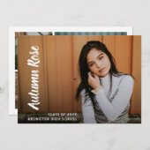 Simple Photo Modern Afstuderen Aankondiging (Voorkant / Achterkant)