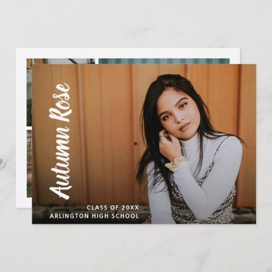 Simple Photo Modern Afstuderen Aankondiging (Voorkant / Achterkant)