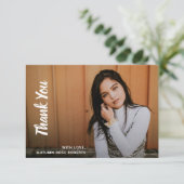 Simple Photo Modern Afstuderen Bedankkaart (Staand voorkant)