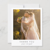 Simple Photo Modern Budget Wedding Thank You Card (Voorkant)