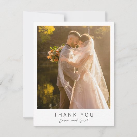 Simple Photo Modern Wedding Bedankkaart (Voorkant)