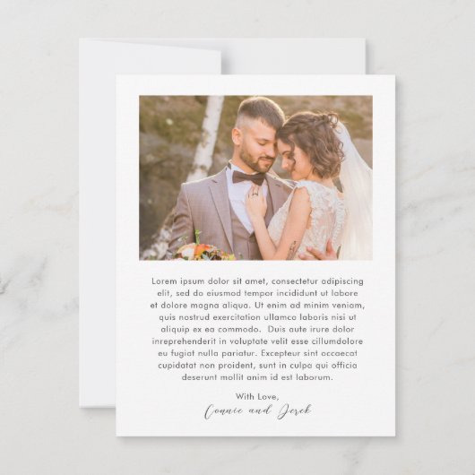 Simple Photo Modern Wedding Bedankkaart (Achterkant)