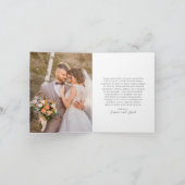 Simple Photo Modern Wedding Bedankkaart (Binnen)