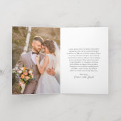 Simple Photo Modern Wedding Foil Thank You Card Folie Wenskaart (Binnenlaag)