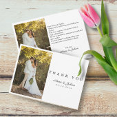 Simple Photo Modern Wedding W Note Landscape Bedankkaart