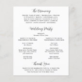 Simple Photo Moderne Budget Wedding Programme Flyer (Achterkant)
