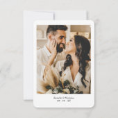 Simple Photo Monogram Rounded Wedding  Bedankkaart (Achterkant)