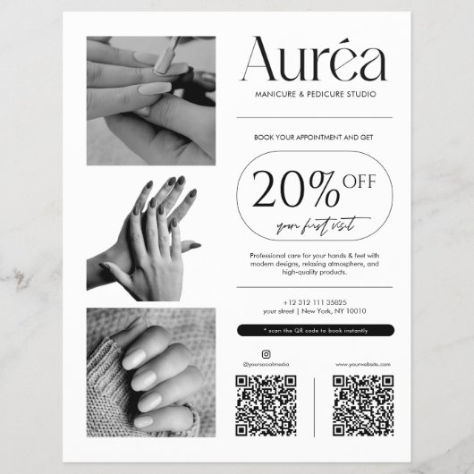 Simple Photo Nail Tech Beauty  Flyer (Voorkant)