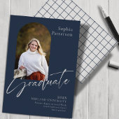 Simple Photo Navy Gray College Aankondiging