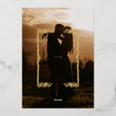 Simple Photo Overlay Wedding Folie Uitnodiging (Achterkant)