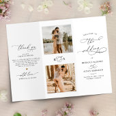 Simple Photo Tri-Fold Wedding Ceremony Program